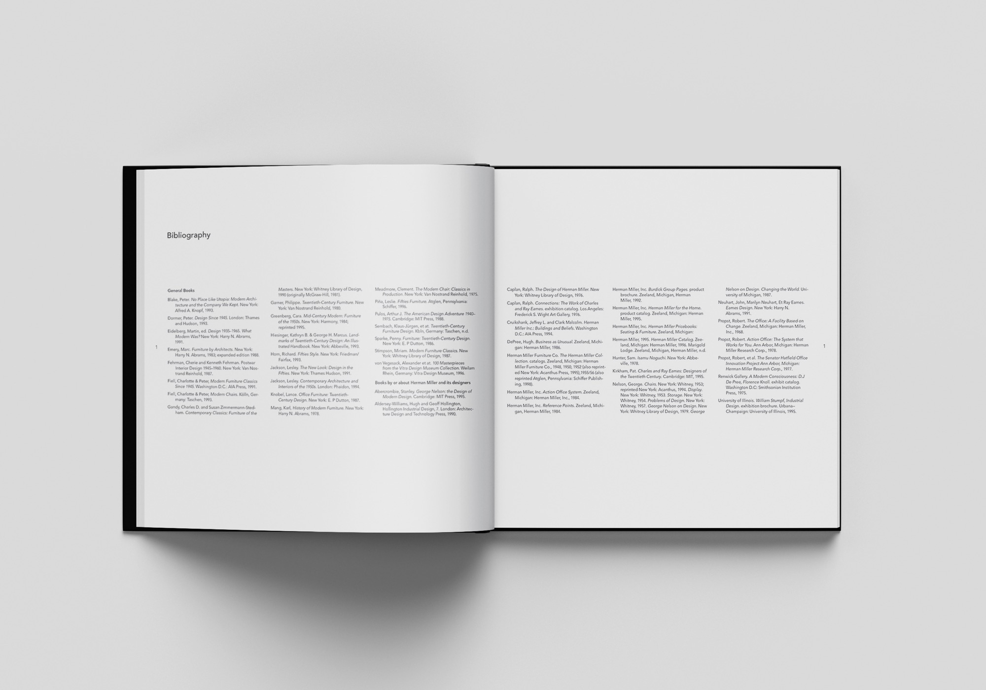 Herman Miller Book Design - interior layout design mockup