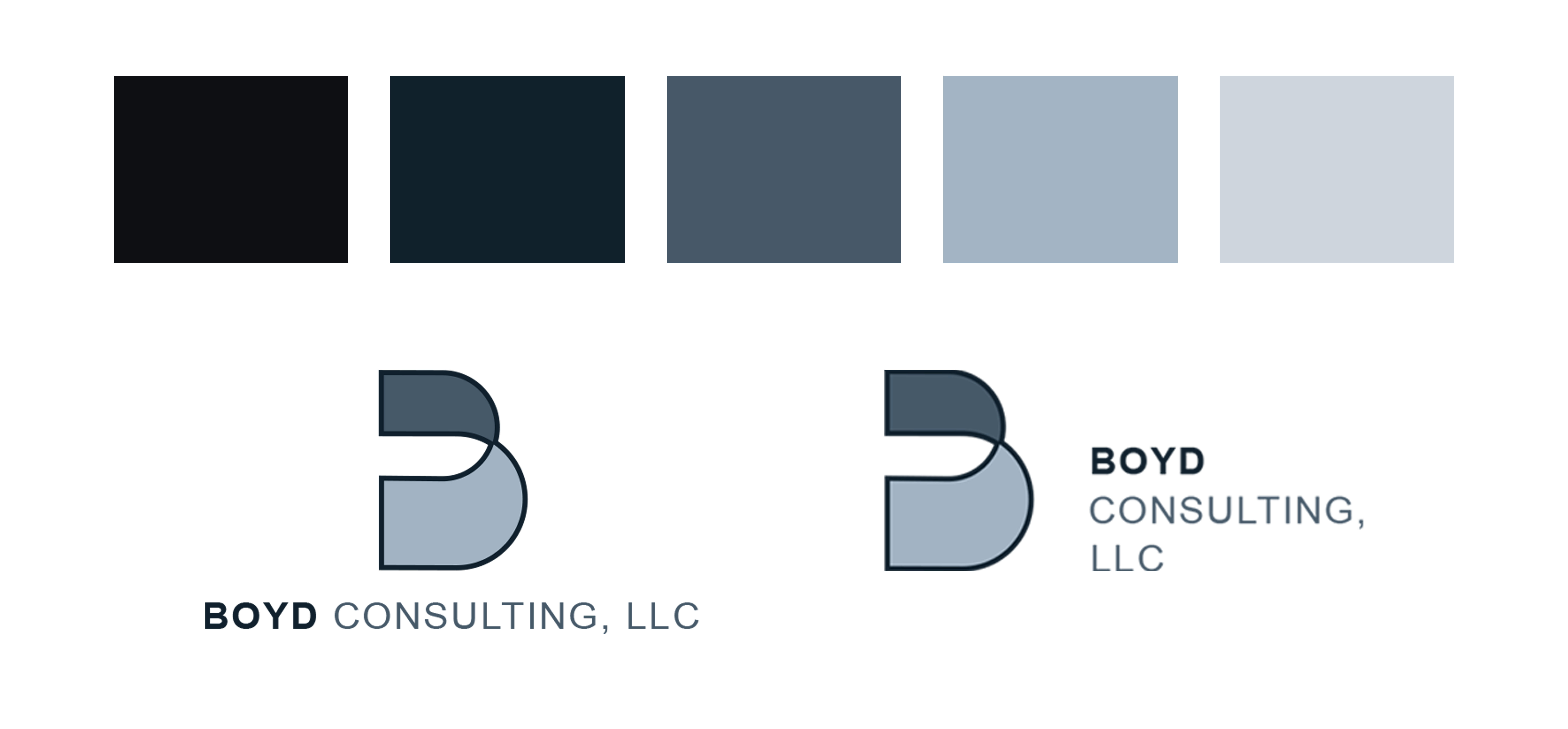 Boyd Consulting - brand identity, color palette, and logo lockups