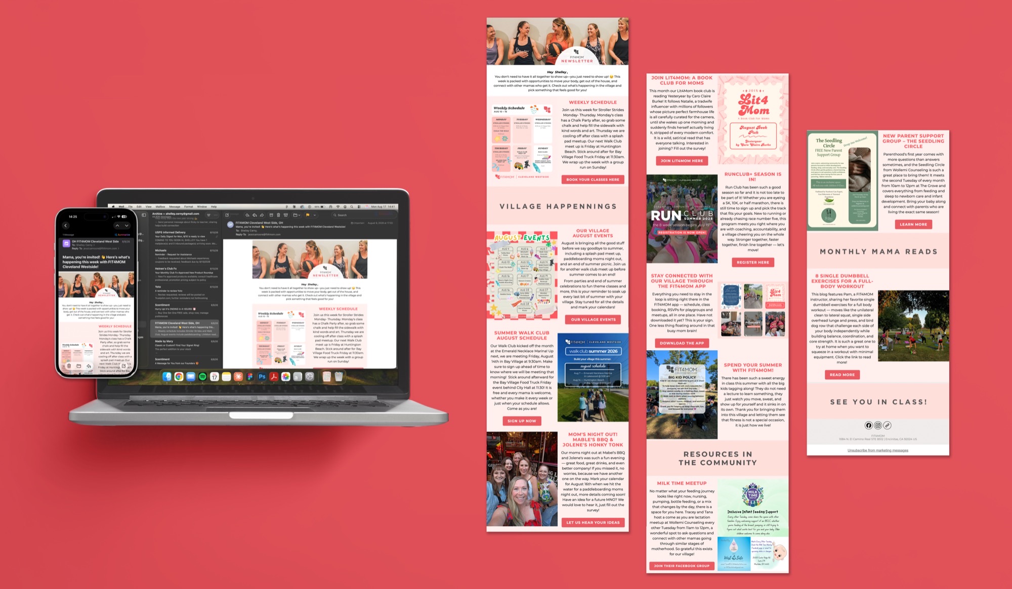 Digital Content Design - Fit4Mom email newsletter design mockup