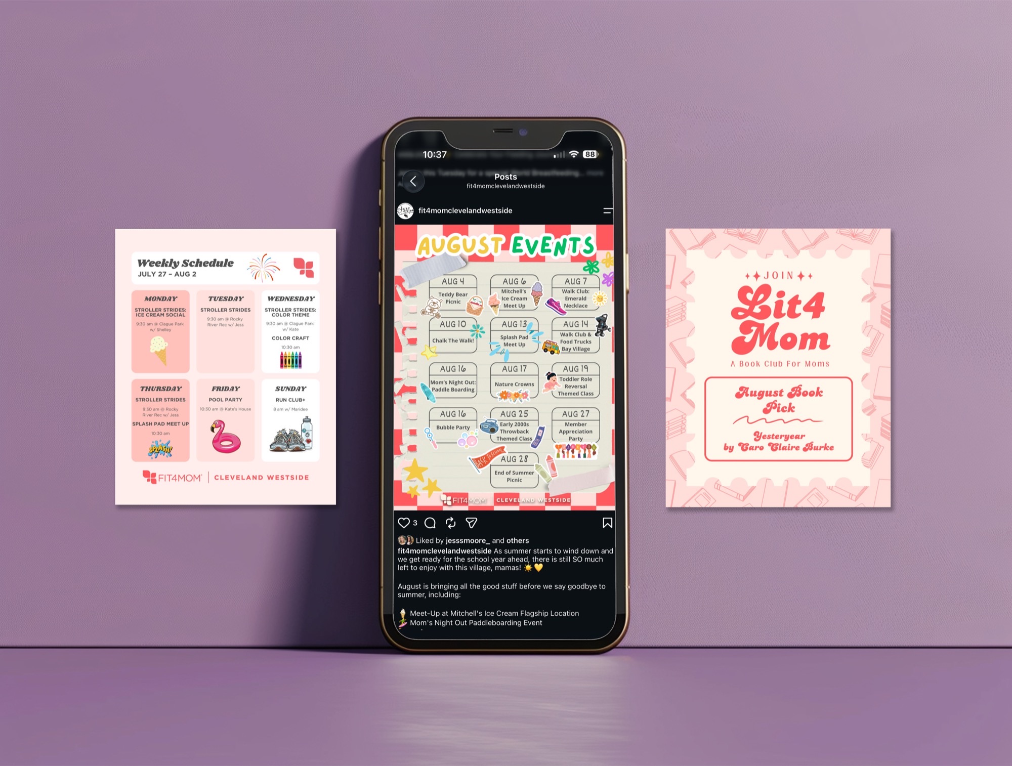 Digital Content Design - Fit4Mom social media post design mockup