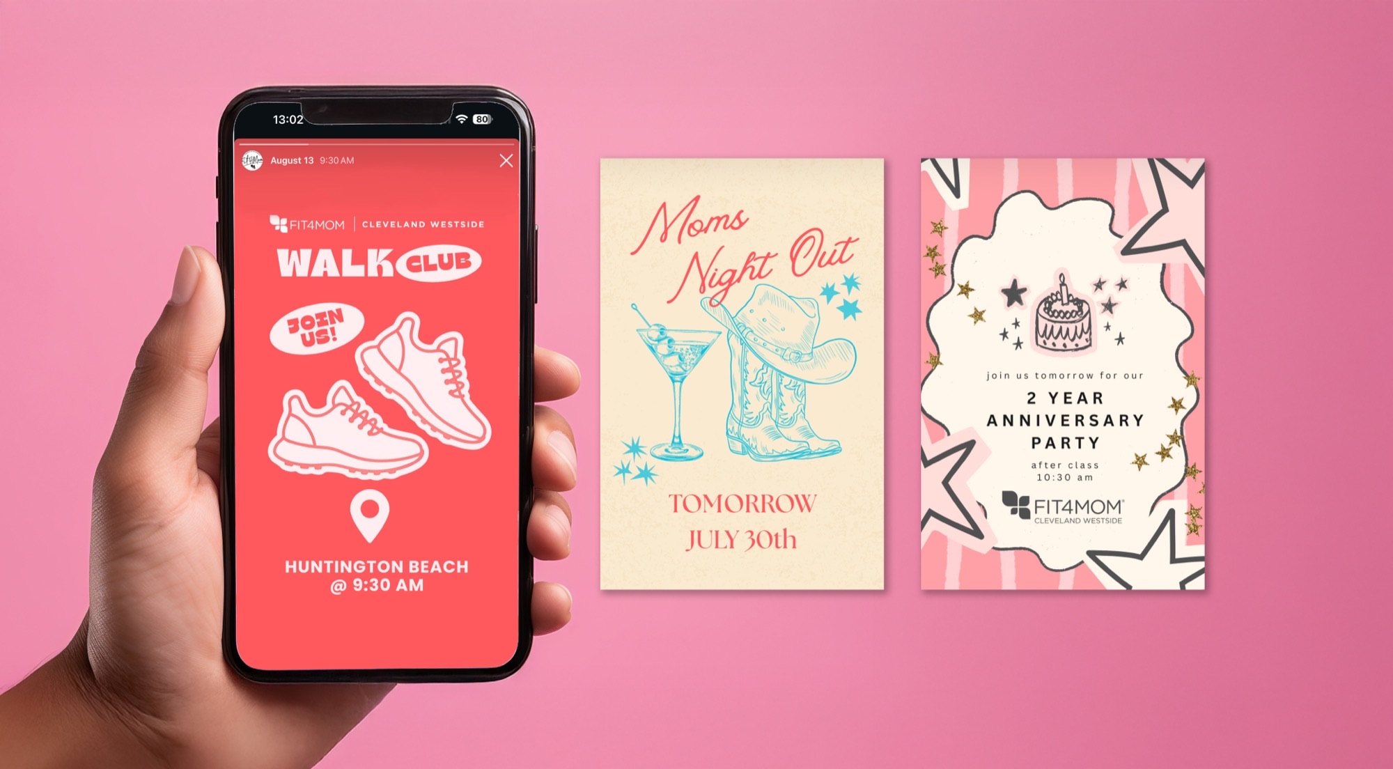 Digital Content Design - Fit4Mom social media story design mockup