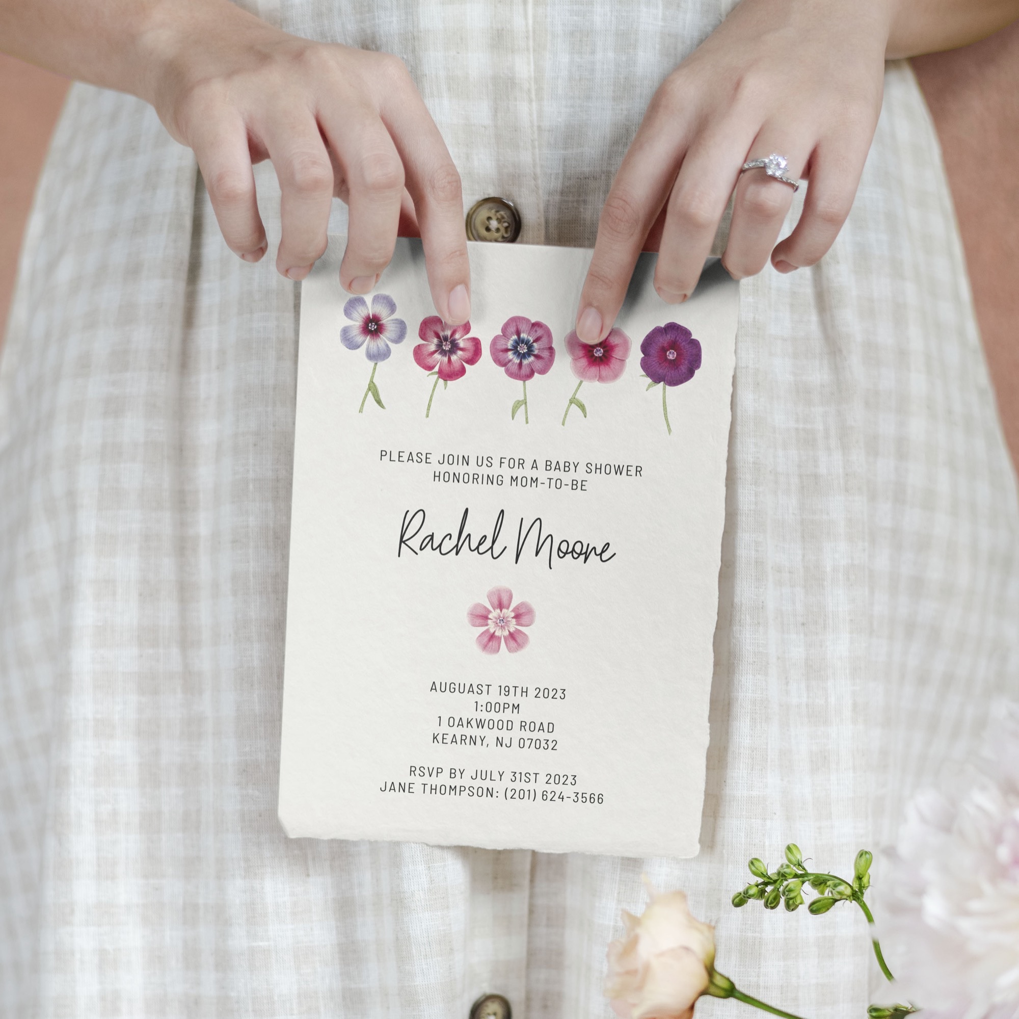 Invitations - floral baby shower invitation design