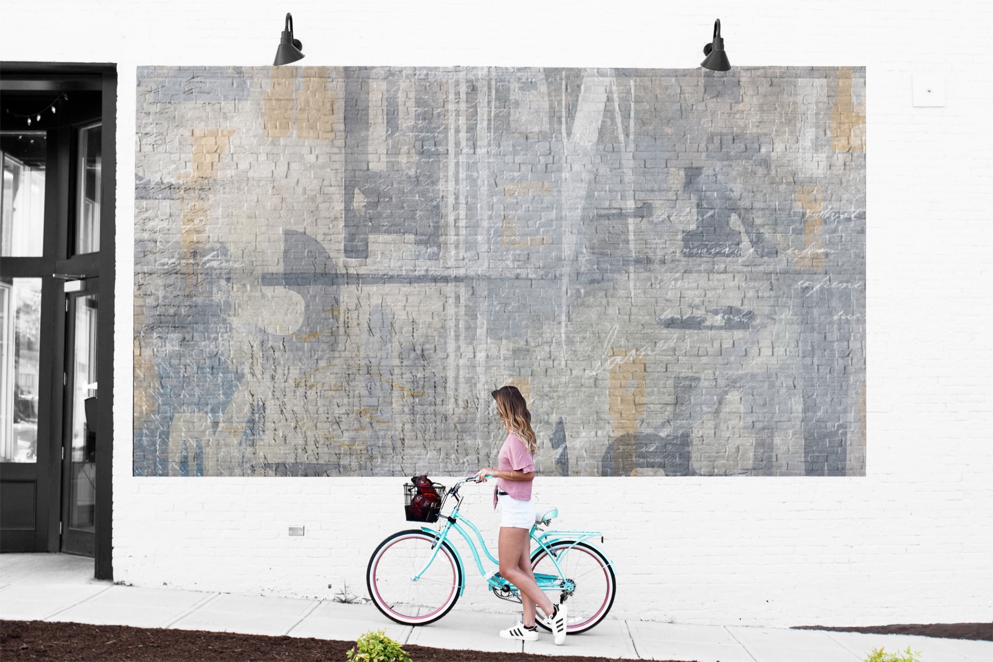 Murals - graffito denim mural mockup
