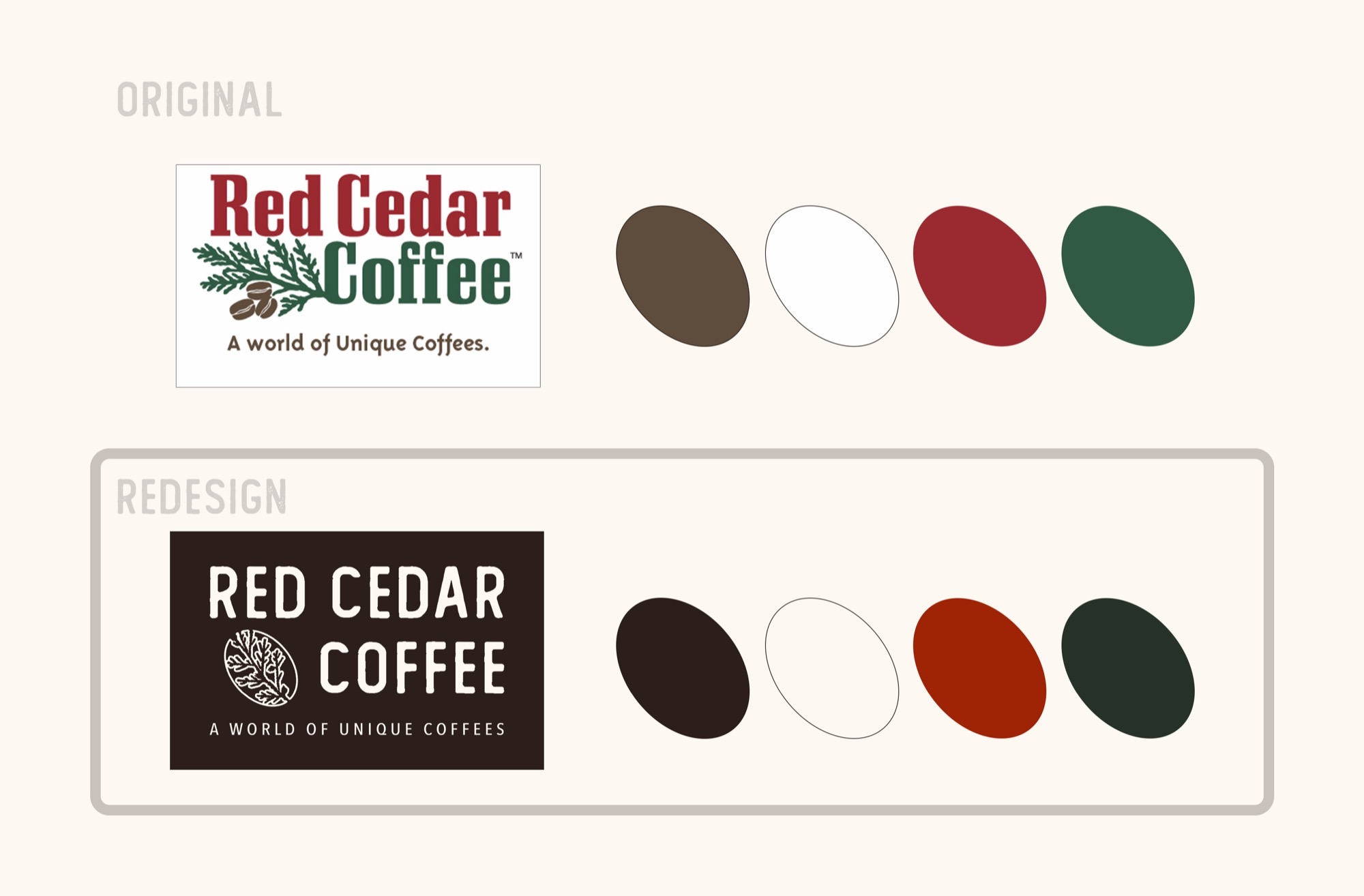 Red Cedar Coffee - brand identity and logo design