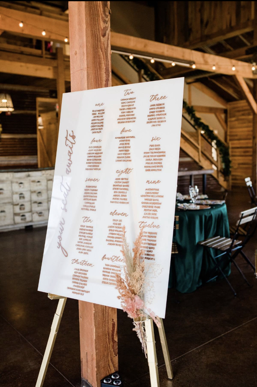 Wedding Signs - seating chart sign design, white background